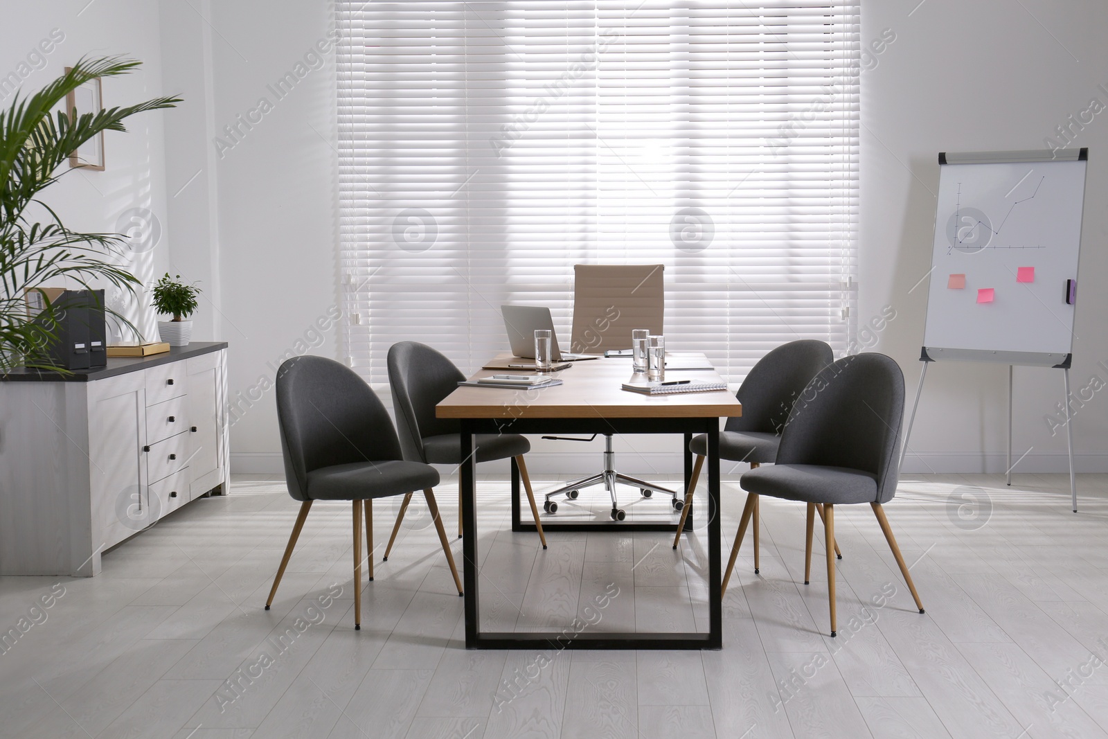 Photo of Conference room interior with modern office table