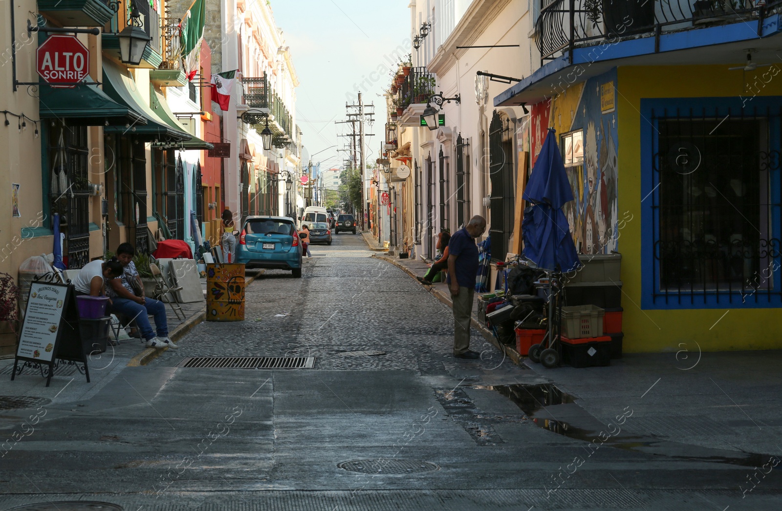 Photo of San Pedro Garza Garcia, Mexico - September 25, 2022: City street with beautiful buildings and people