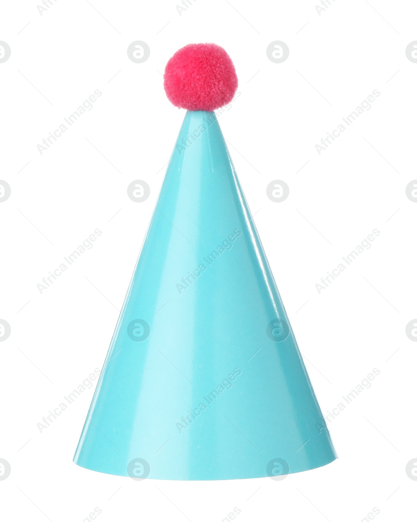 Photo of One blue party hat isolated on white