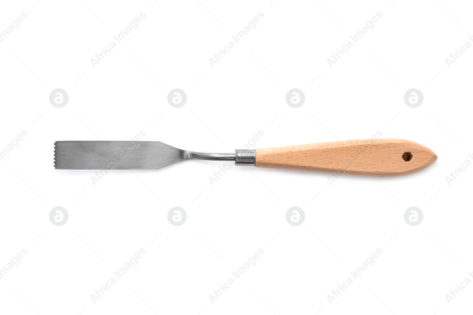 Photo of Skiving knife for leather working isolated on white, top view