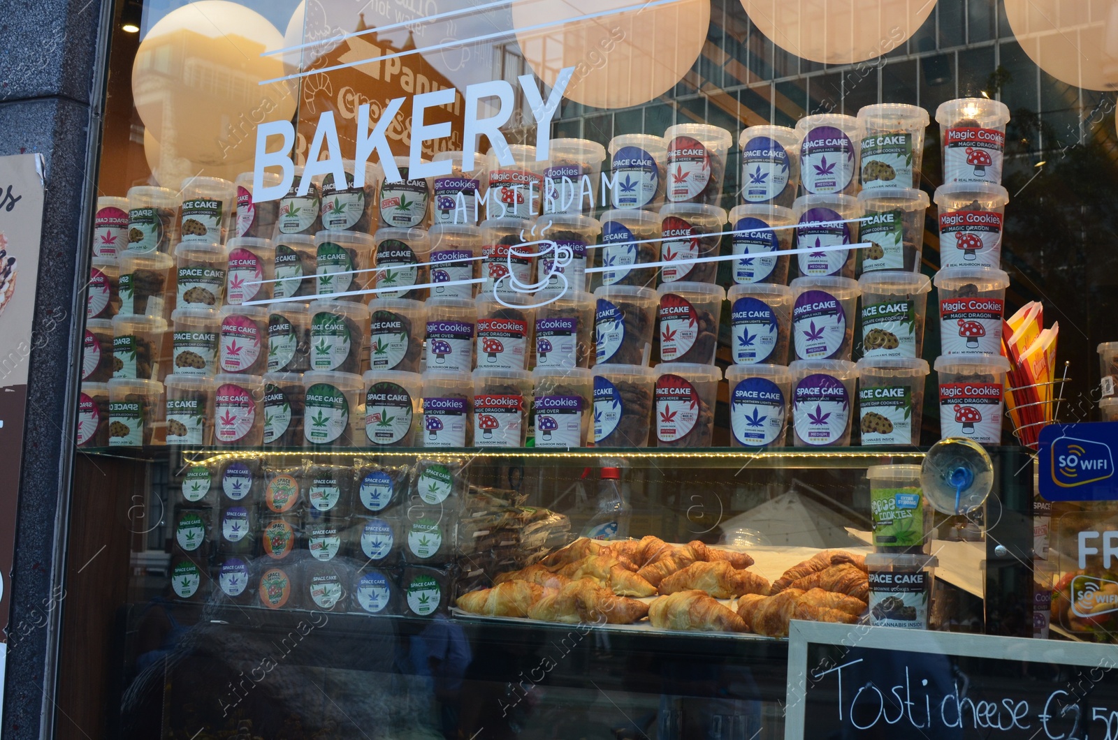 Photo of Amsterdam, Netherlands - June 18, 2022: Storefront of bakery shop