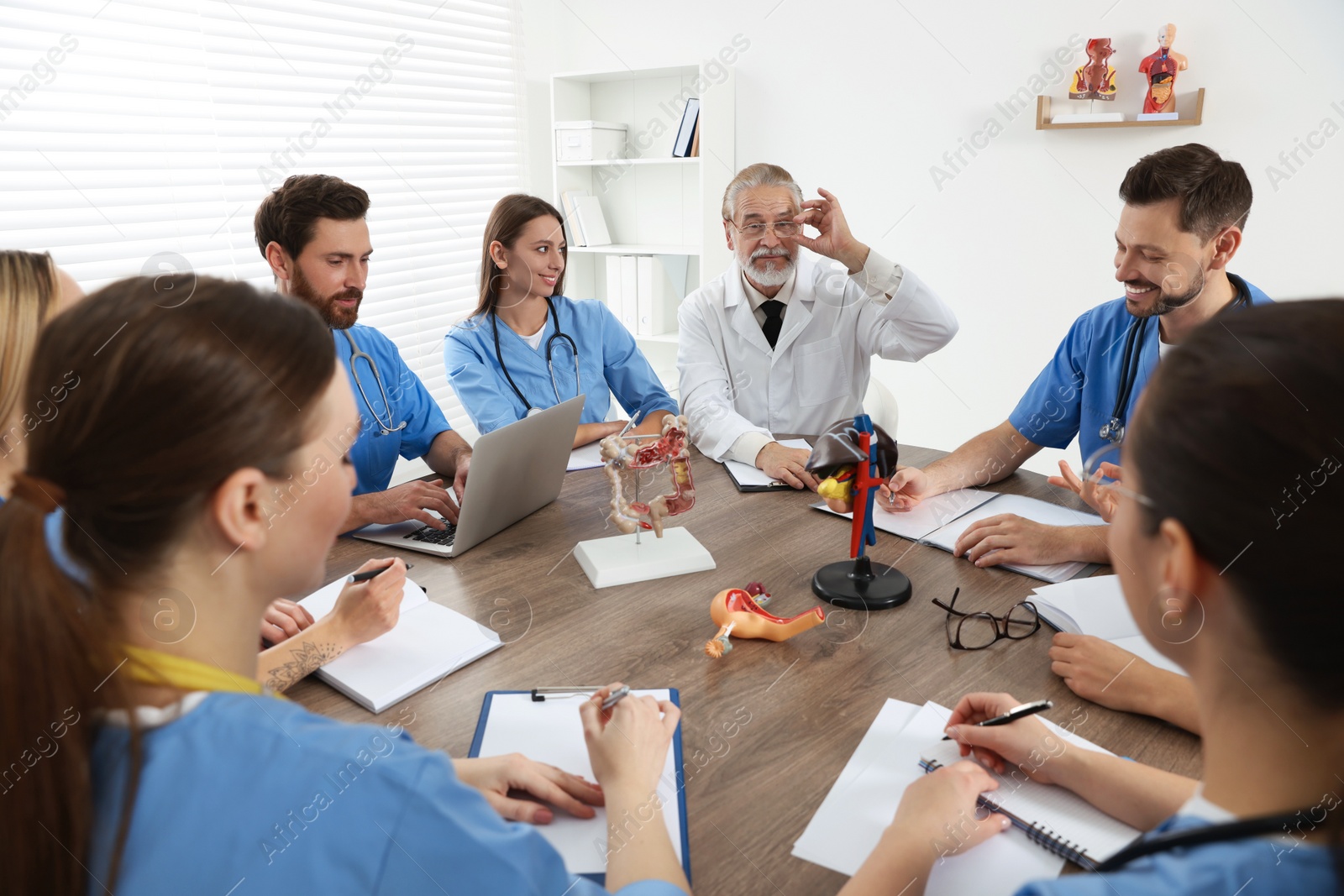 Photo of Doctor and interns on lecture in university