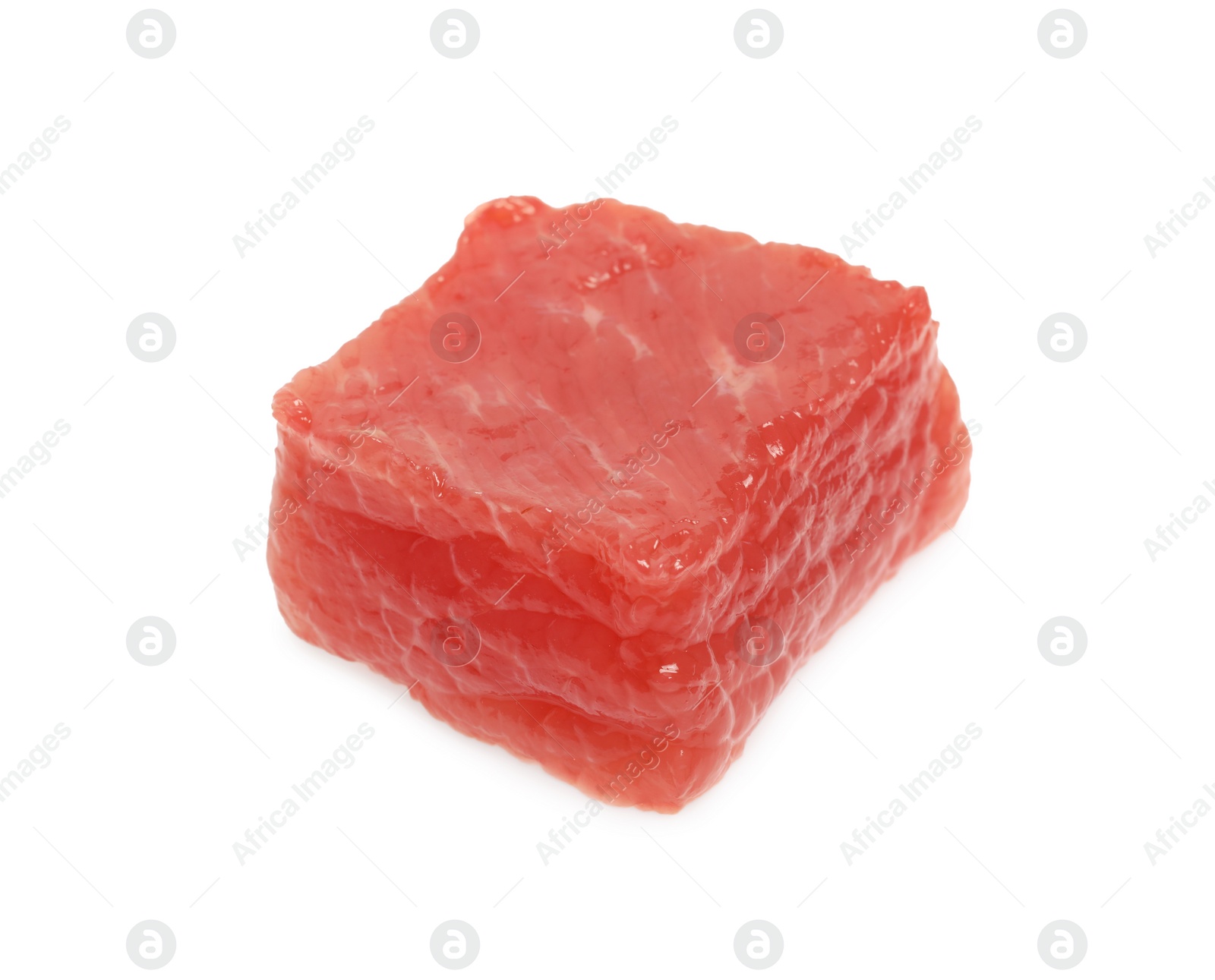 Photo of One piece of raw beef isolated on white