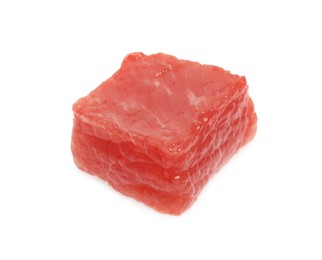 One piece of raw beef isolated on white