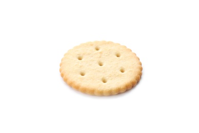 Crispy cracker isolated on white. Delicious snack