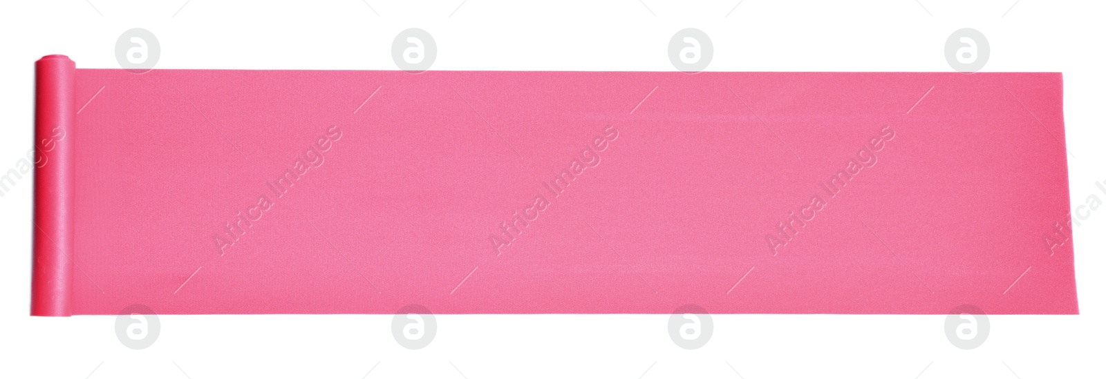 Image of Bright camping mat isolated on white, top view. Banner design 