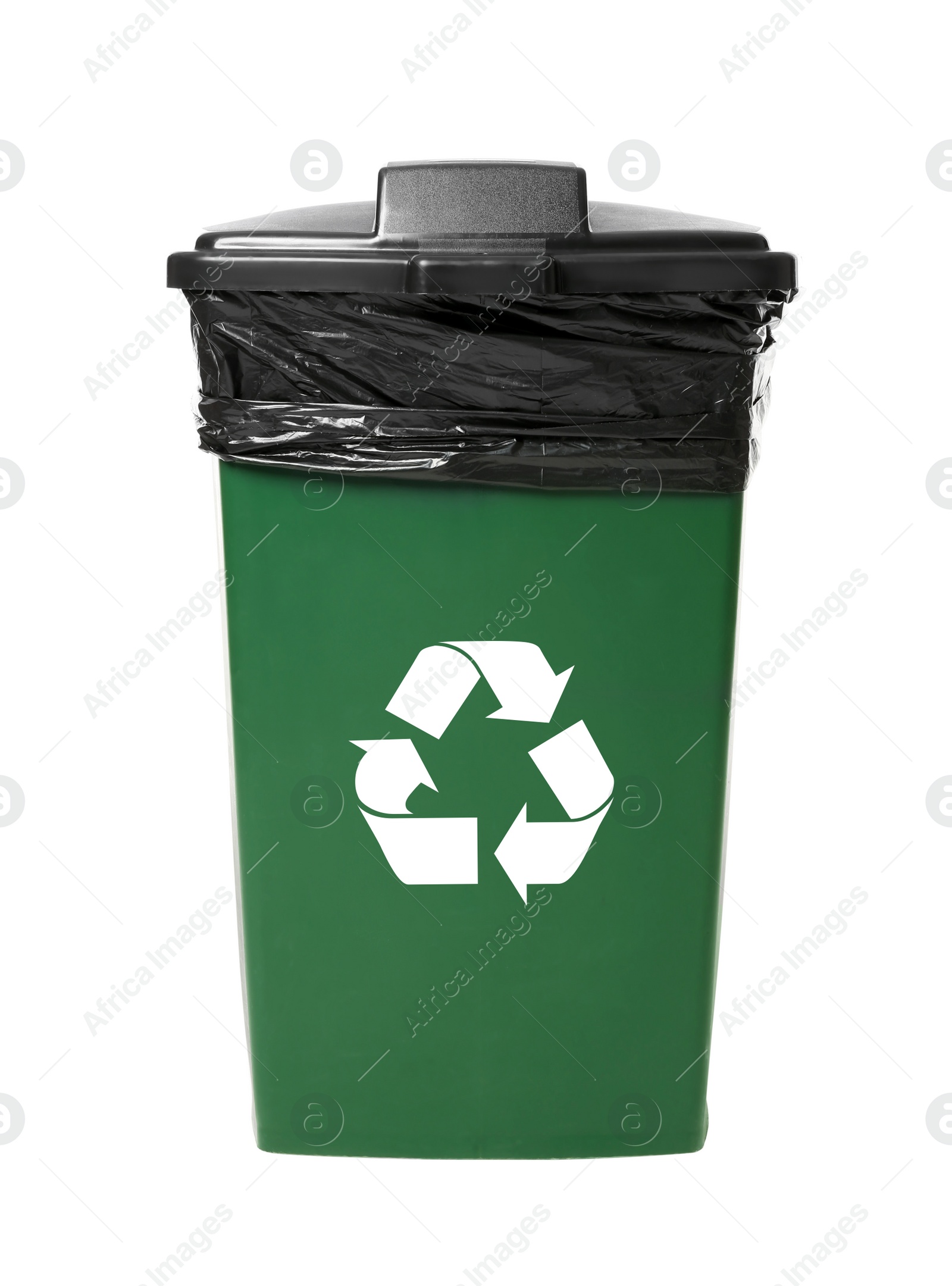 Photo of Trash bin isolated on white. Waste recycling