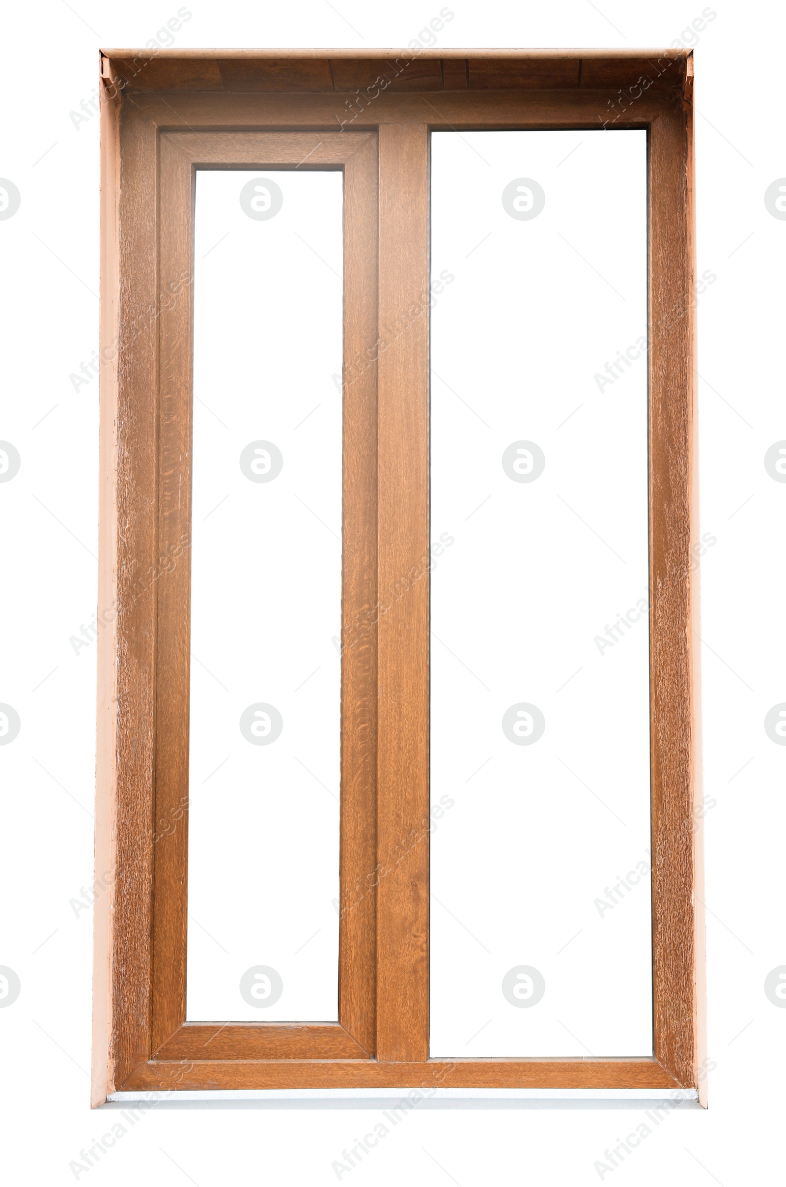 Image of Big modern brown window on white background