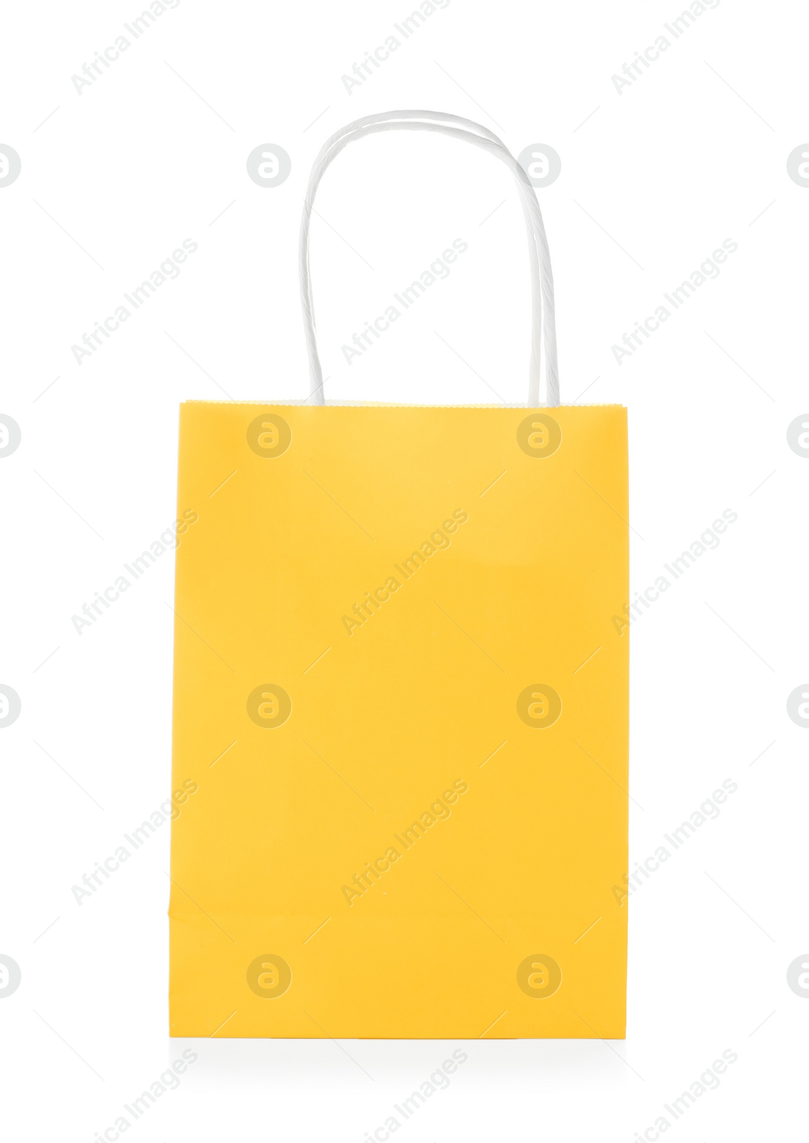 Photo of Mockup of paper shopping bag on white background