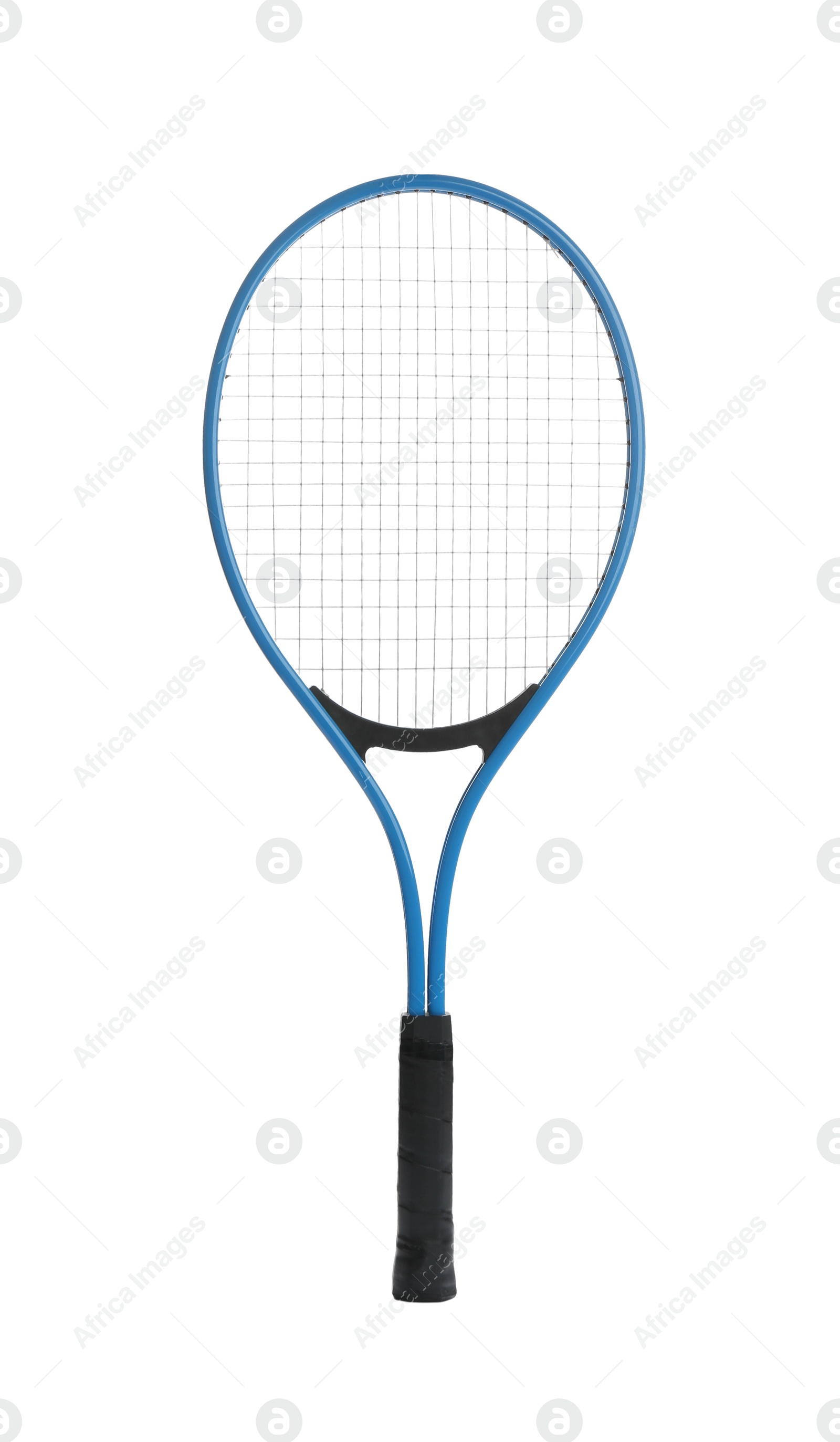 Photo of Tennis racket isolated on white. Sports equipment