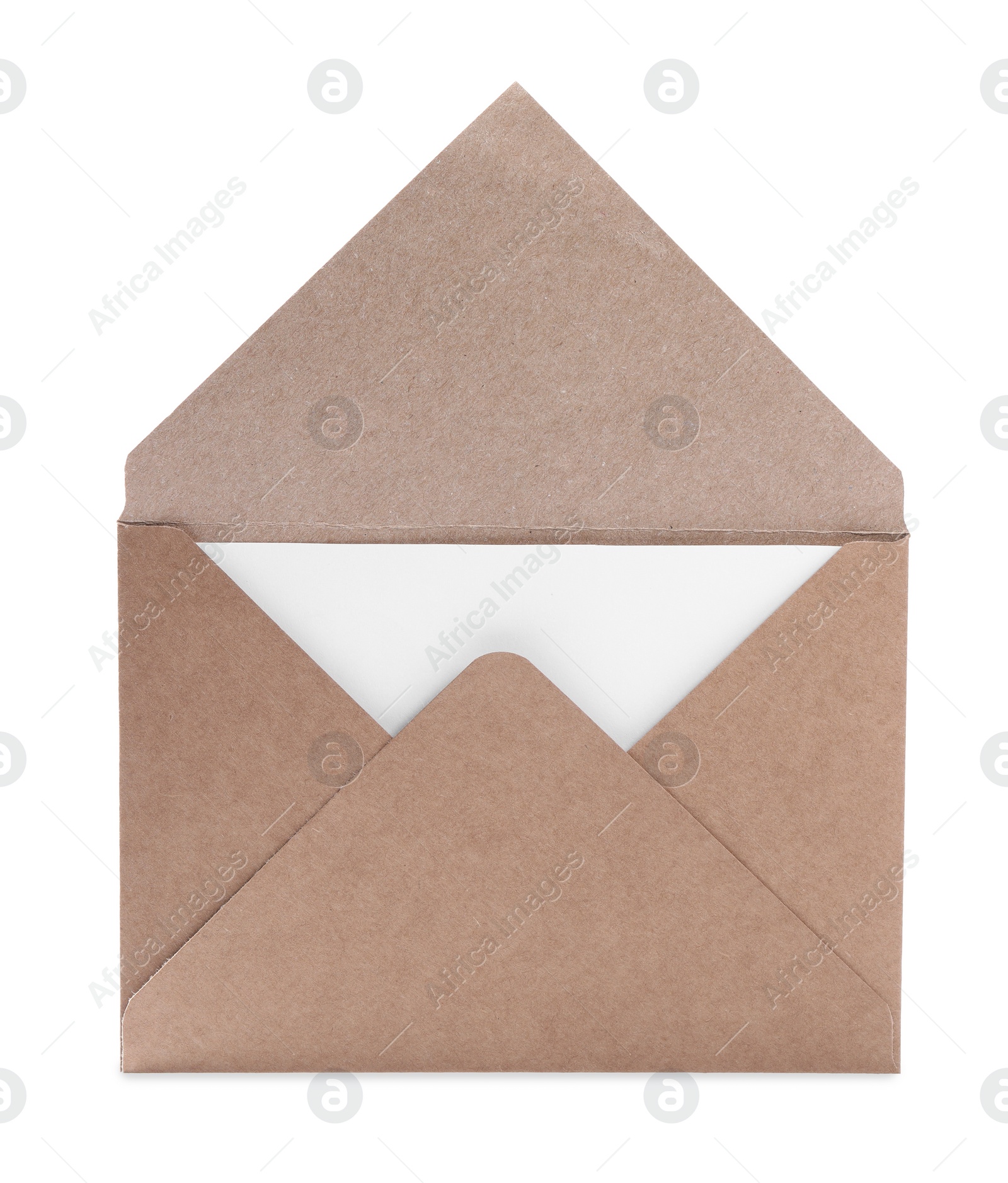 Photo of Letter envelope with card on white background