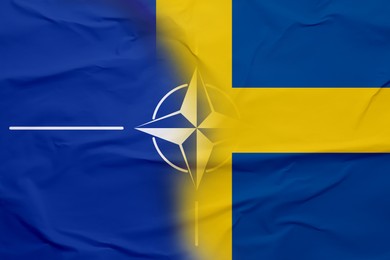Image of Flags of Sweden and North Atlantic Treaty Organization
