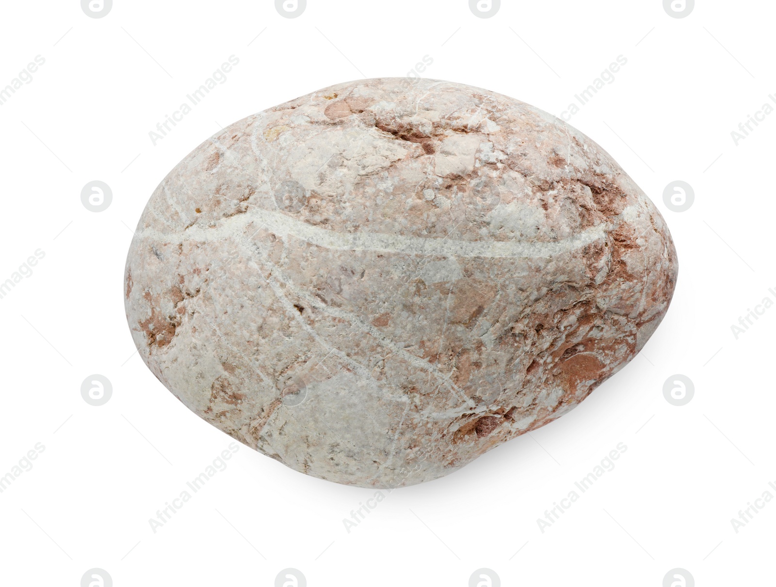 Photo of One light stone isolated on white, top view