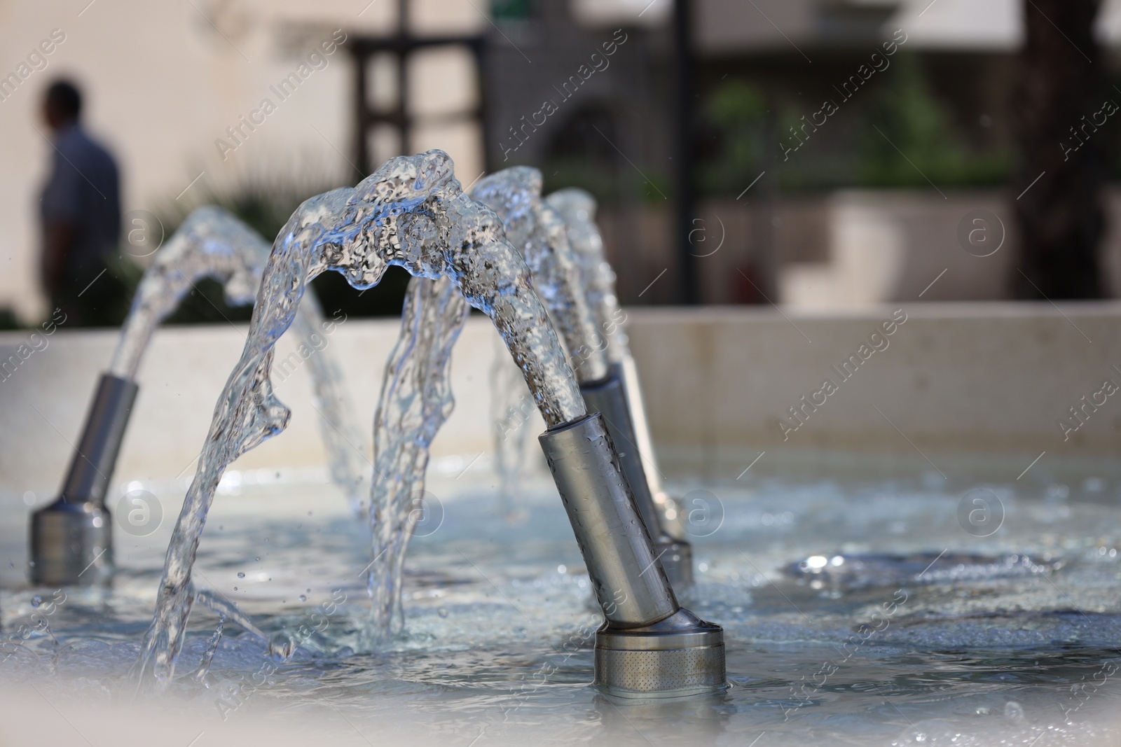 Photo of View of beautiful city fountain outdoors, closeup