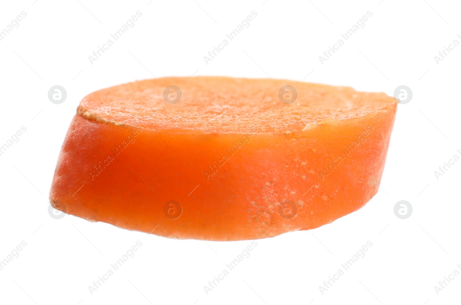 Photo of Slice of fresh ripe carrot isolated on white