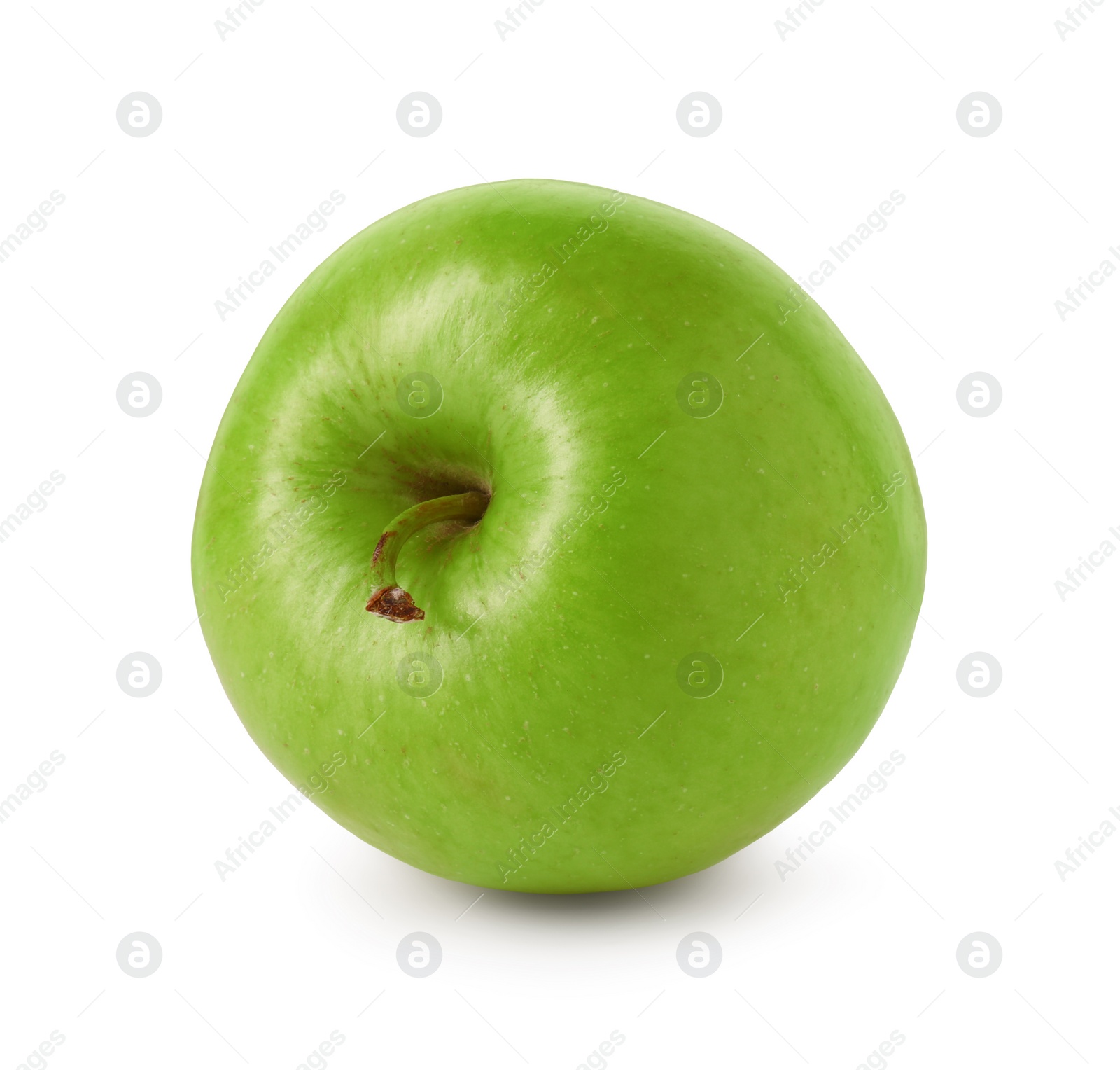 Photo of One ripe green apple isolated on white