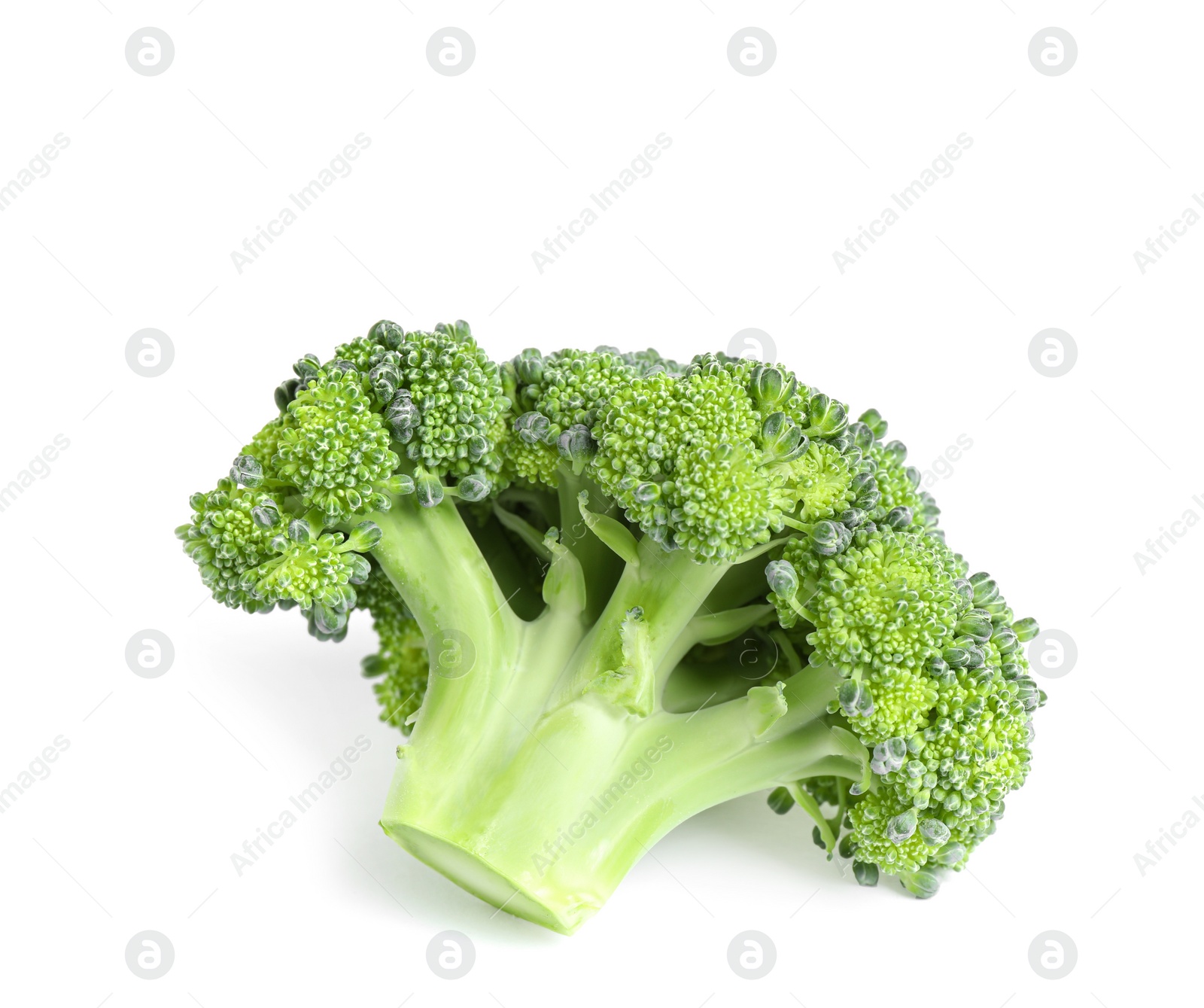 Photo of Fresh green raw broccoli on white background