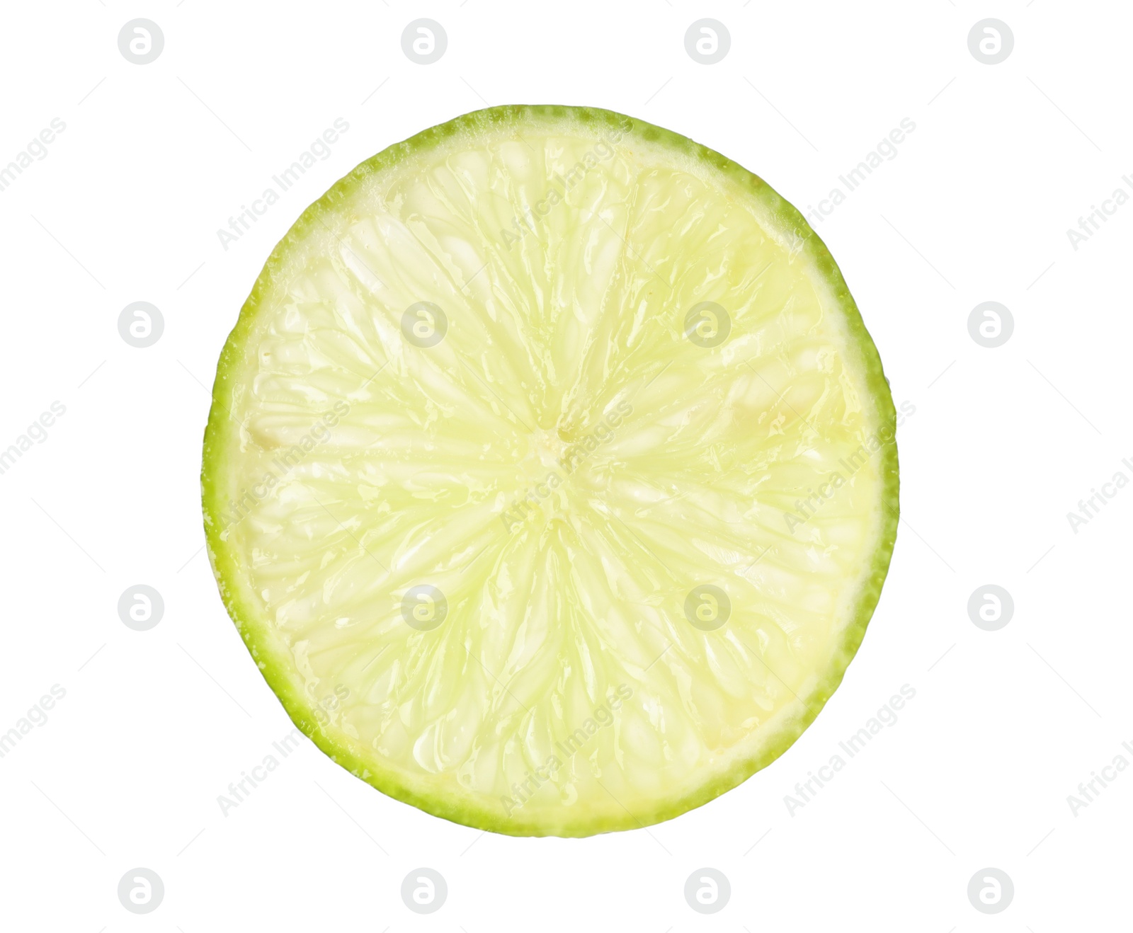 Photo of Cut fresh juicy lime on white background