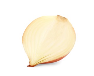 Half of fresh onion isolated on white