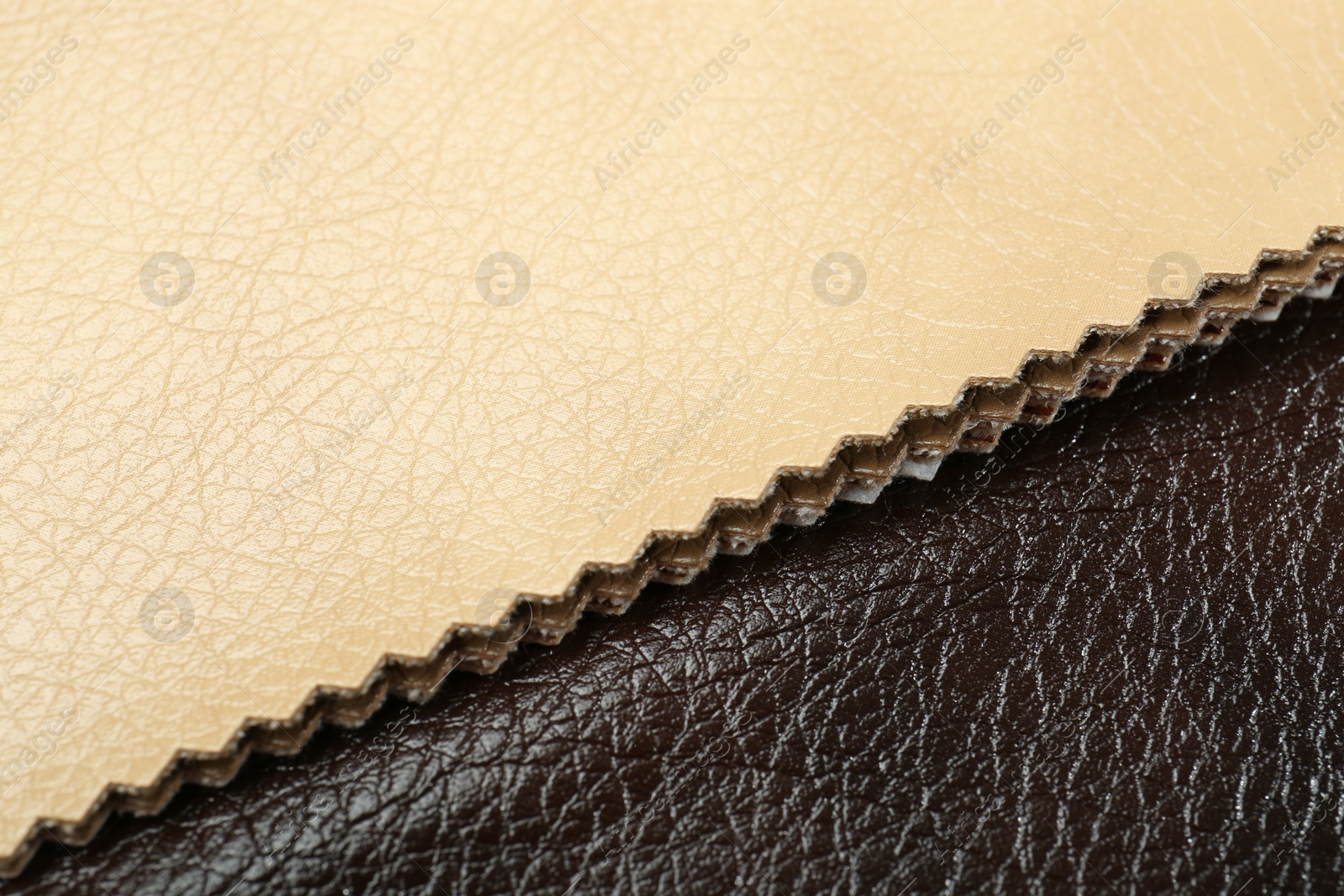 Photo of Texture of different leather as background, closeup