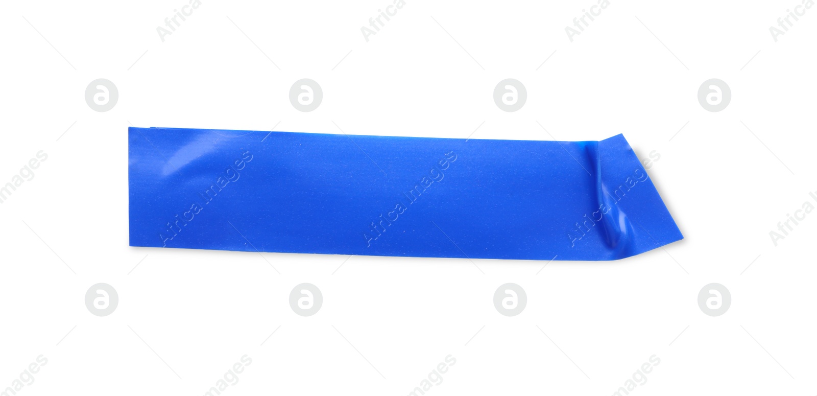 Photo of Piece of blue insulating tape isolated on white, top view