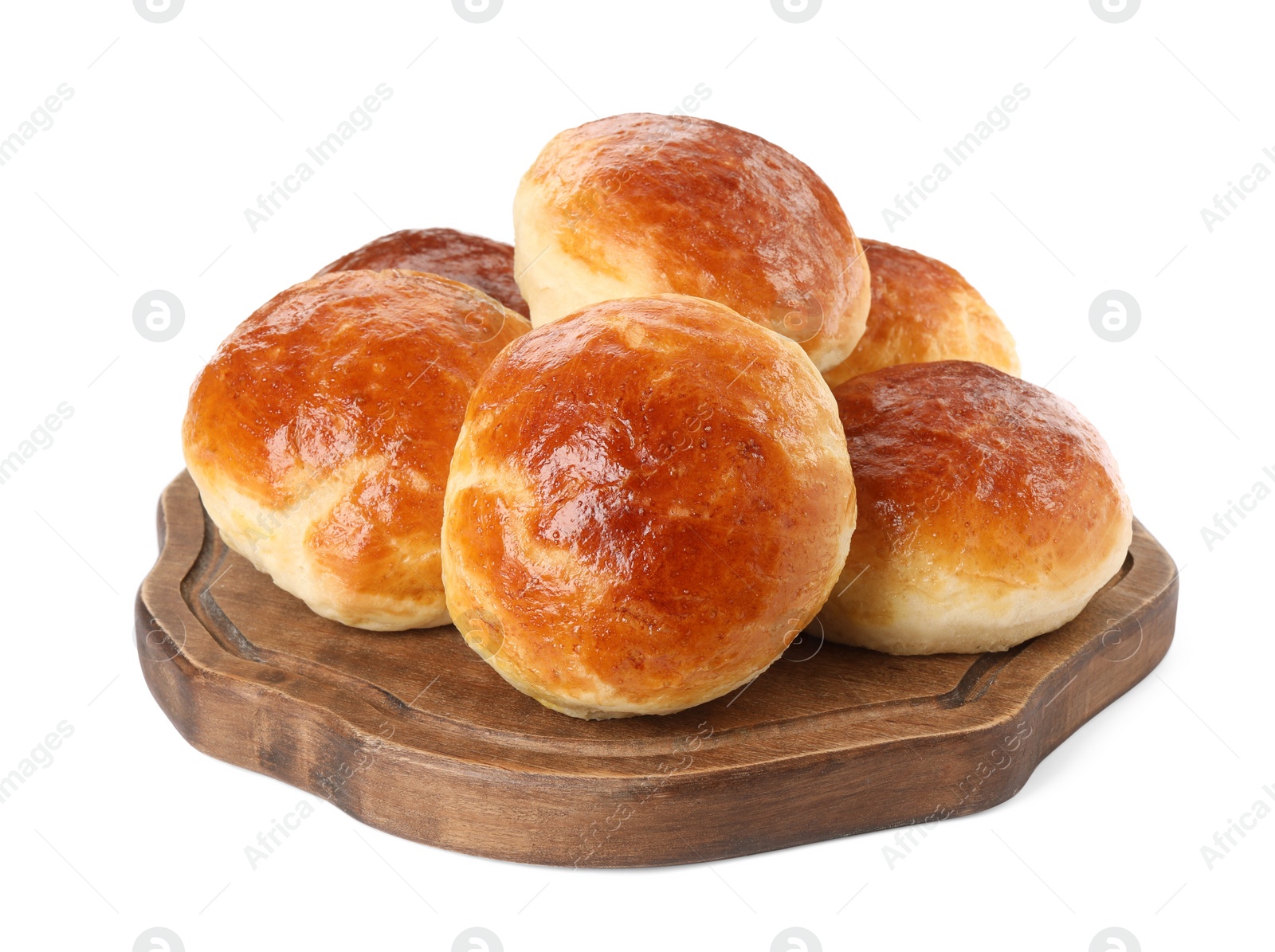 Photo of Tasty scones prepared on soda water isolated on white