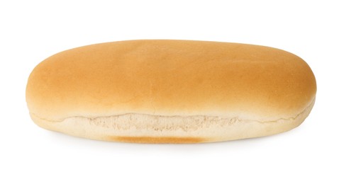 Photo of One fresh hot dog bun isolated on white