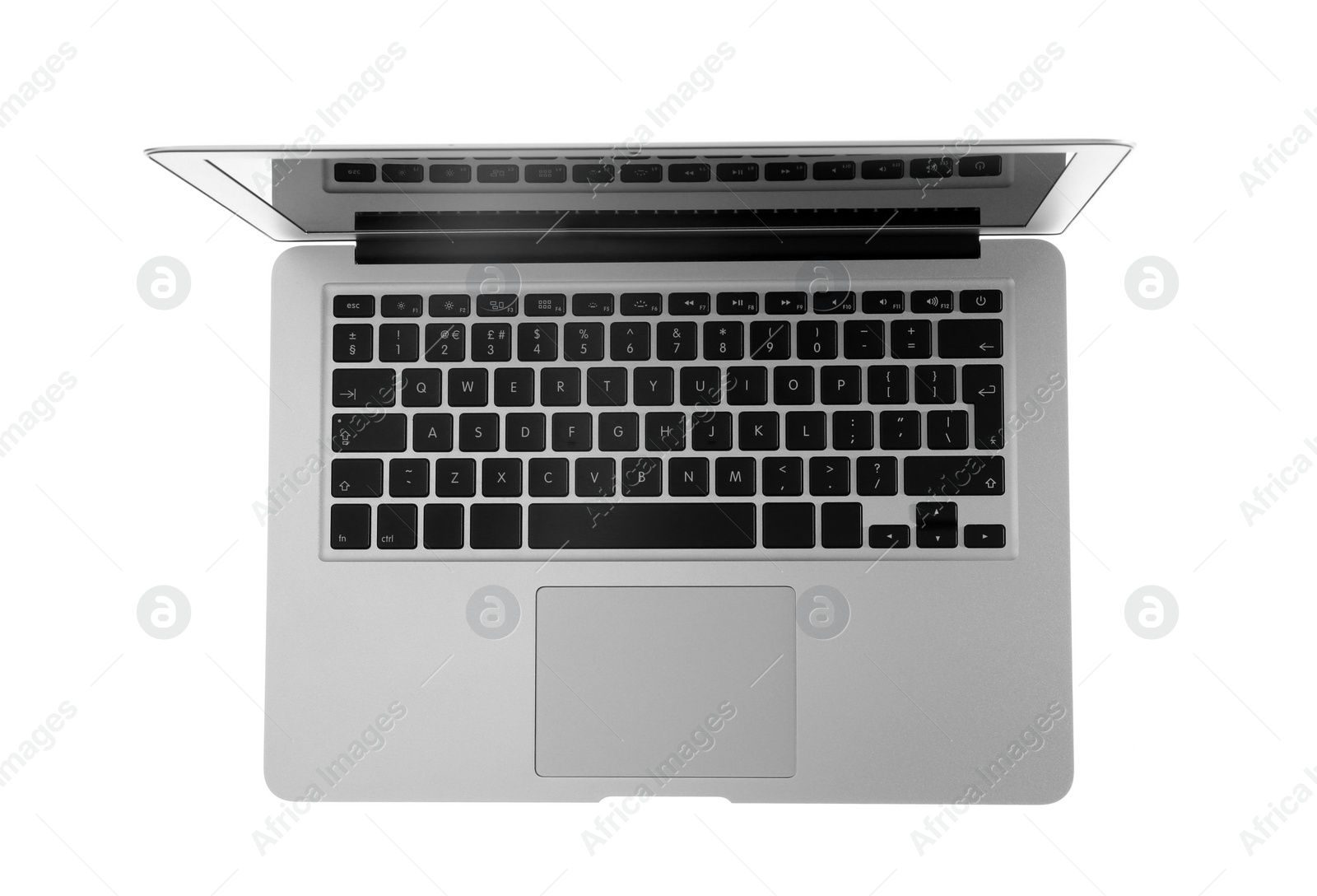 Photo of Modern laptop on white background