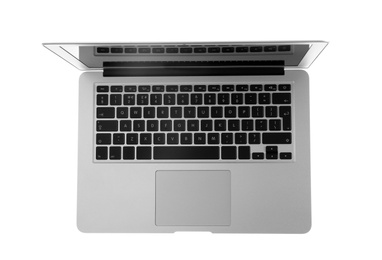 Modern laptop on white background