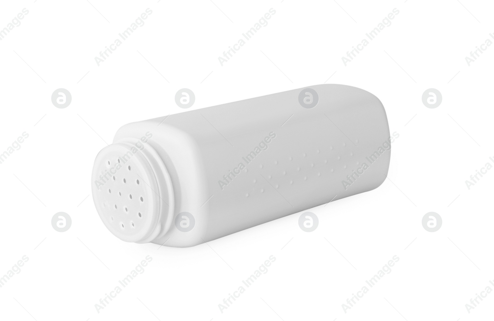 Photo of Blank bottle of baby powder isolated on white