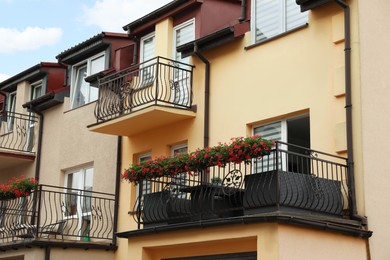 Photo of Beautiful view of building with stylish balconies