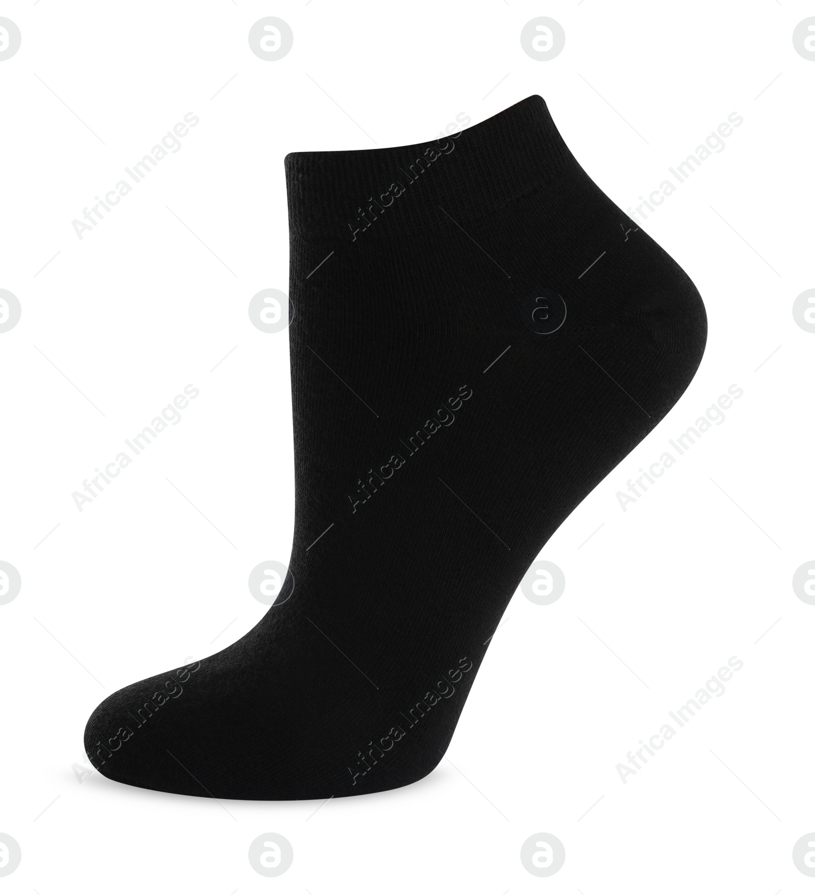 Photo of One clean black sock isolated on white