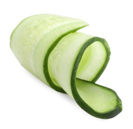 Slice of fresh cucumber isolated on white