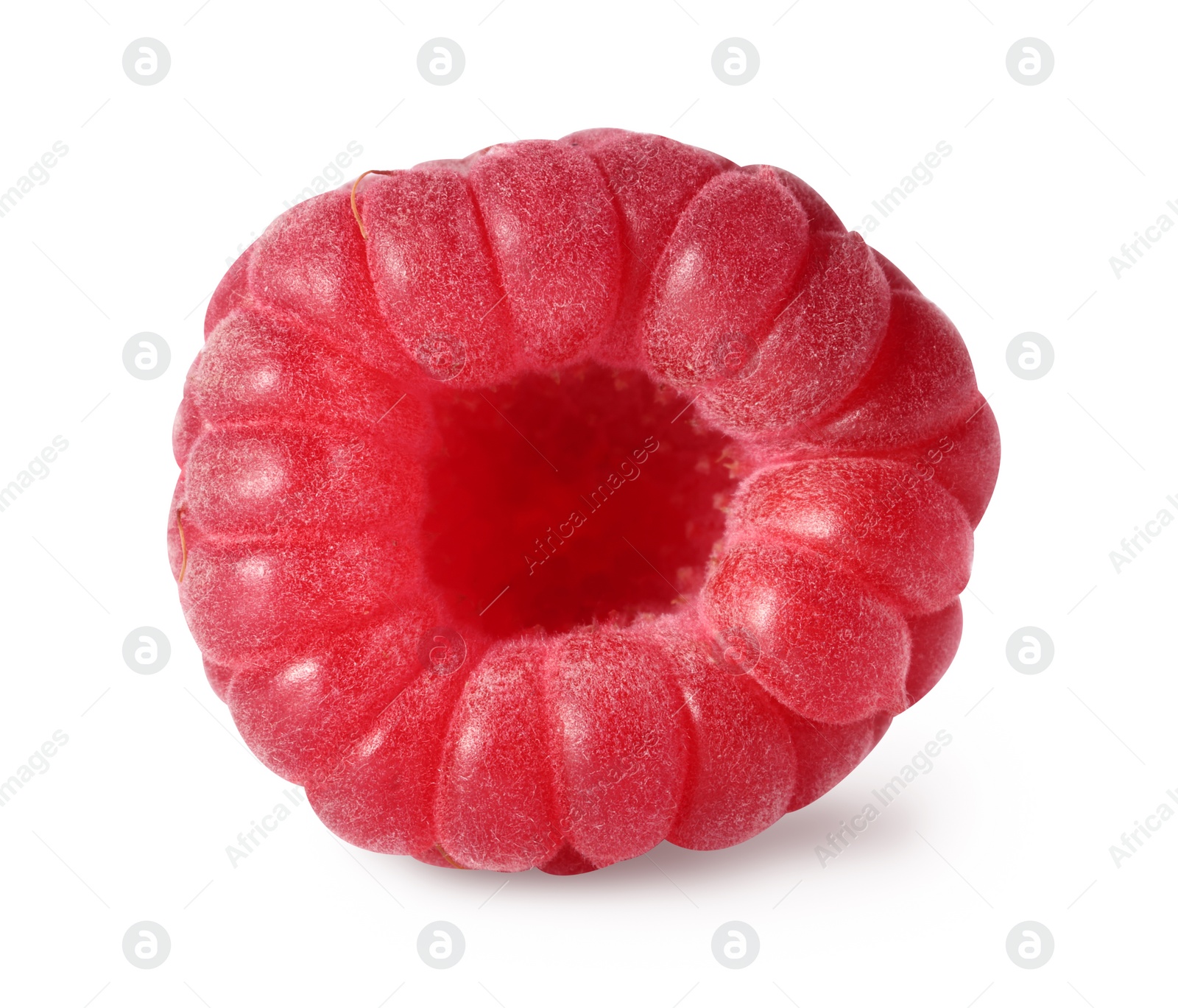 Photo of One tasty ripe raspberry isolated on white