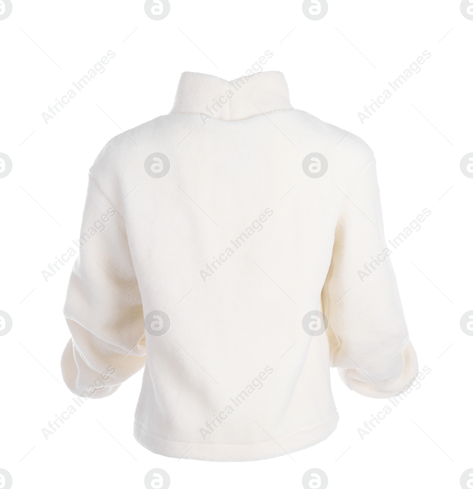 Photo of Stylish warm cashmere sweater isolated on white