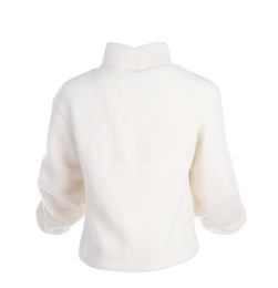 Stylish warm cashmere sweater isolated on white