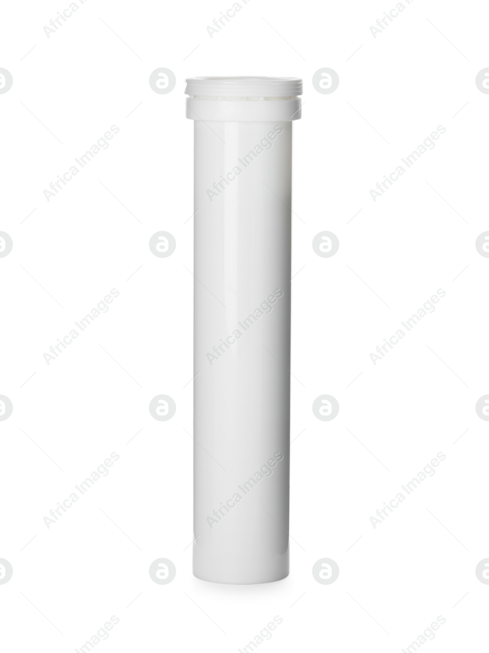 Photo of Plastic bottle for vitamin pills isolated on white