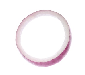 Ring of fresh red onion isolated on white