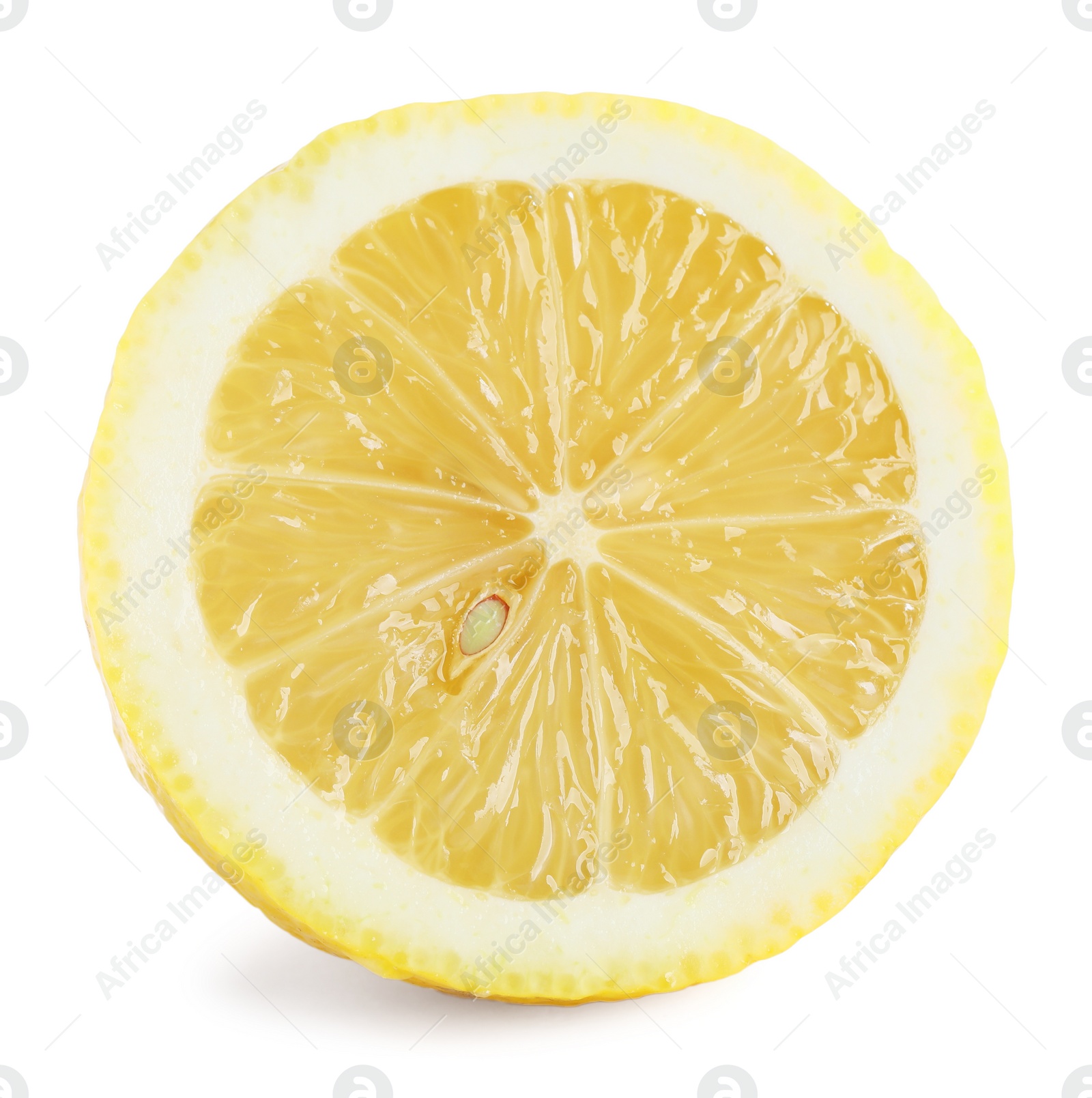 Photo of Lemon slice isolated on white. Citrus fruit