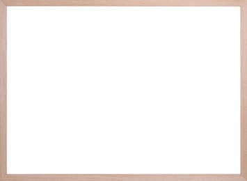 Image of Wooden frame with blank white background. Mockup for design