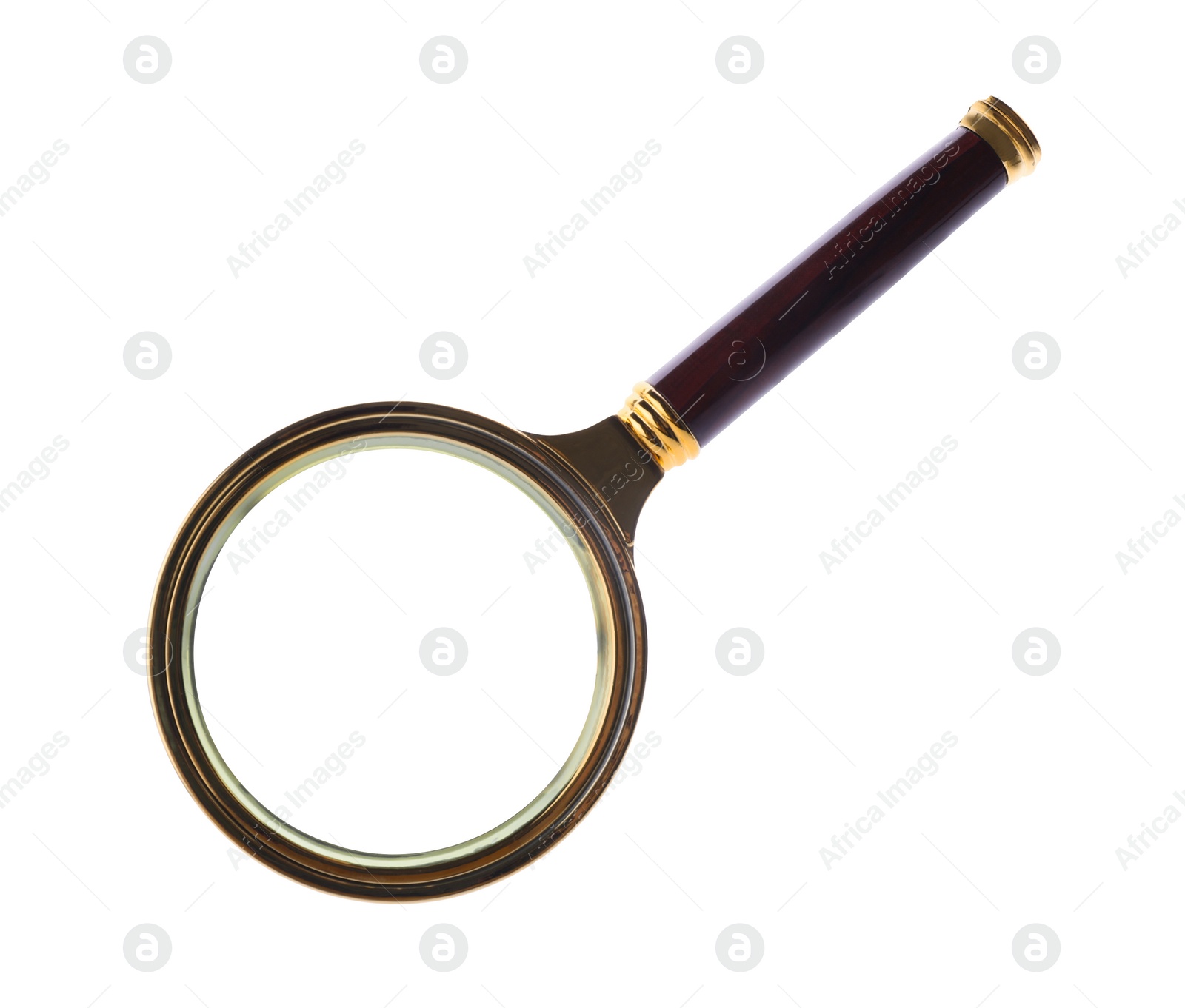 Photo of Magnifying glass with handle isolated on white