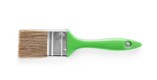 Paint brush with color handle on white background