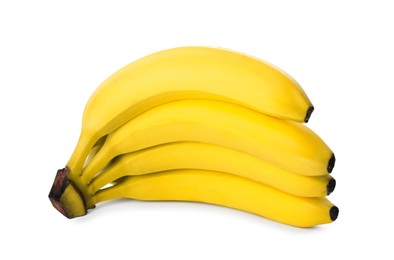 Bunch of ripe yellow bananas isolated on white