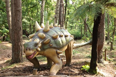 Amersfoort, the Netherlands - August 20, 2022: Euoplocephalus in DierenPark outdoors