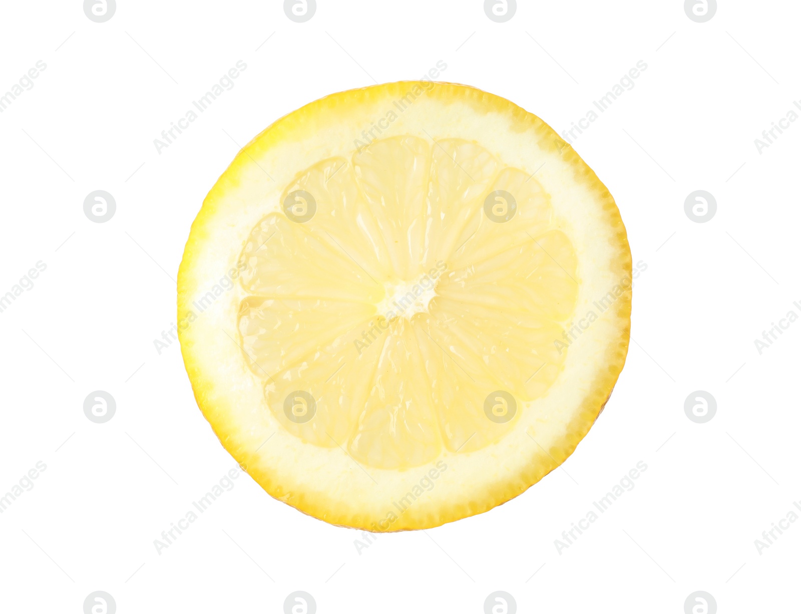 Photo of Cut fresh juicy lemon on white background