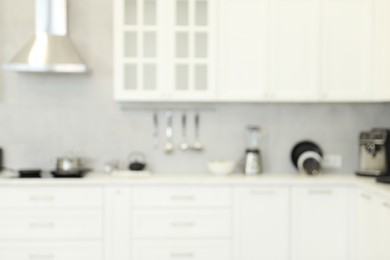 Blurred view of modern kitchen. Interior design