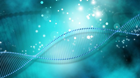 Structure of DNA on color background. Illustration