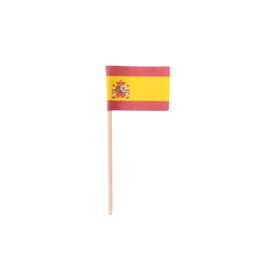 Small paper flag of Spain isolated on white