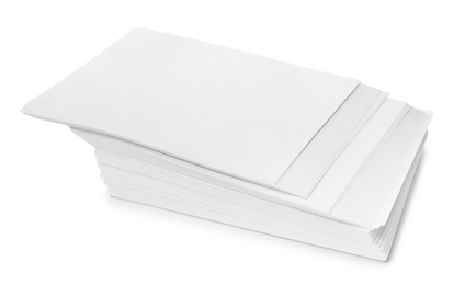 Stack of paper sheets isolated on white