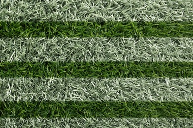 Image of Green grass with white markings, top view